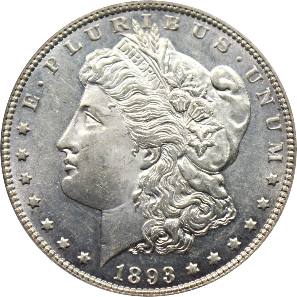 image for: Top 100 VAM: 1893 $1 PCGS AU55 (VAM-4, Doubled Stars)