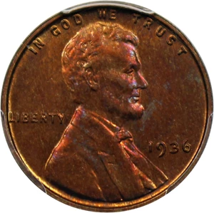 image for: 1936 1c PCGS Proof 65 RB (Type 1, Satin Finish)