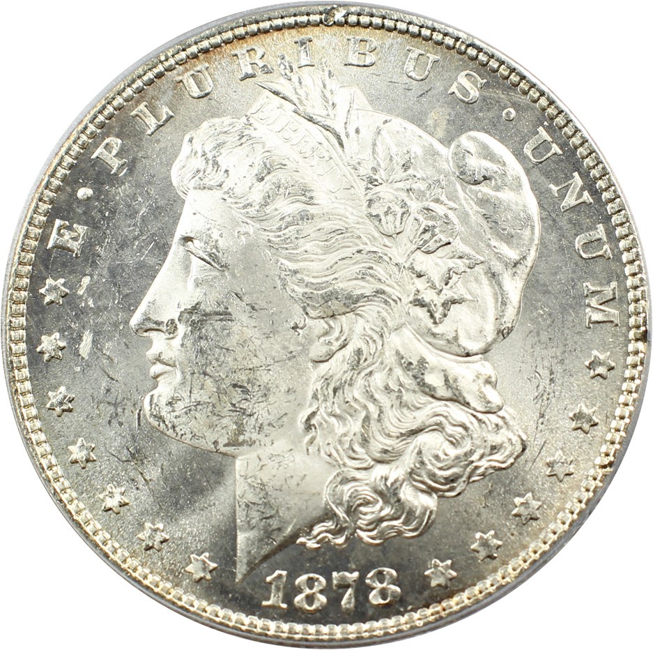 image for: 1878 8TF $1 PCGS MS62 (VAM-2, Lines in LIB)