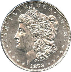 image for: 1878 7TF $1 PCGS MS62 (Reverse of 1878, VAM-82 Doubled Stars)