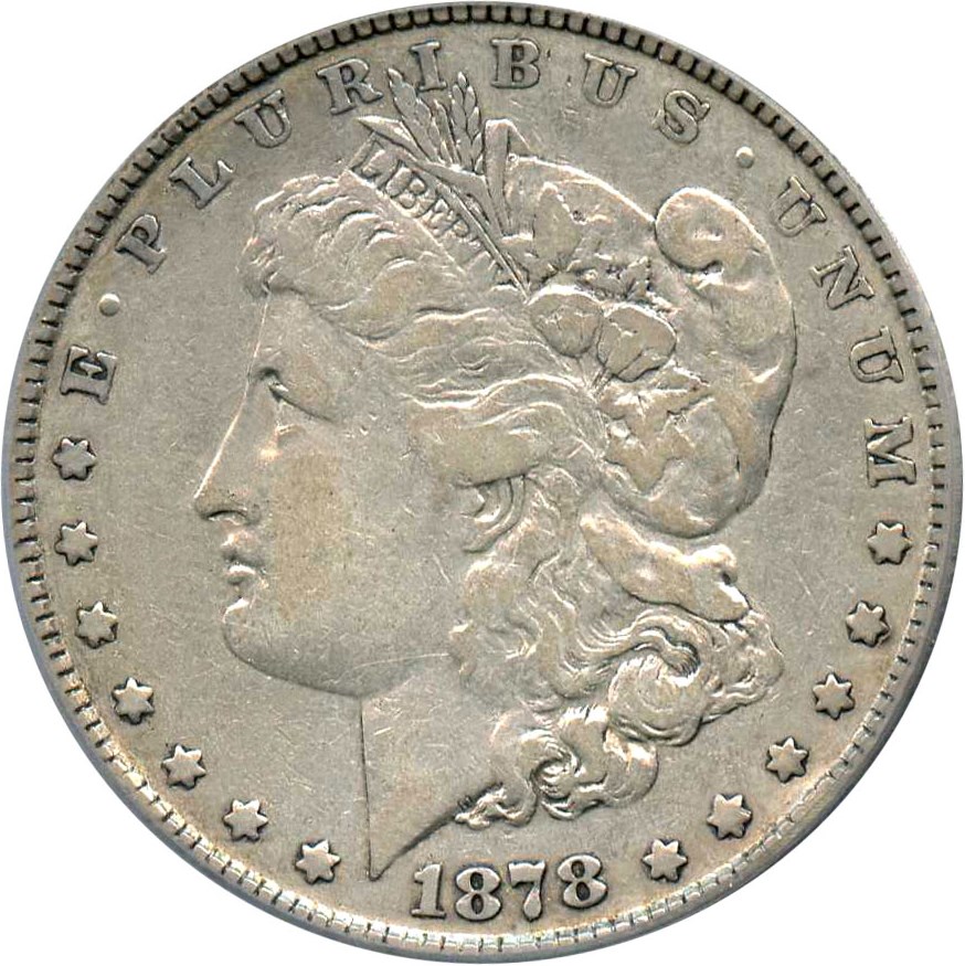 image for: Top 100 VAM: 1878 7TF $1 PCGS F15 (Reverse of 1878, VAM-117 Tripled Star)