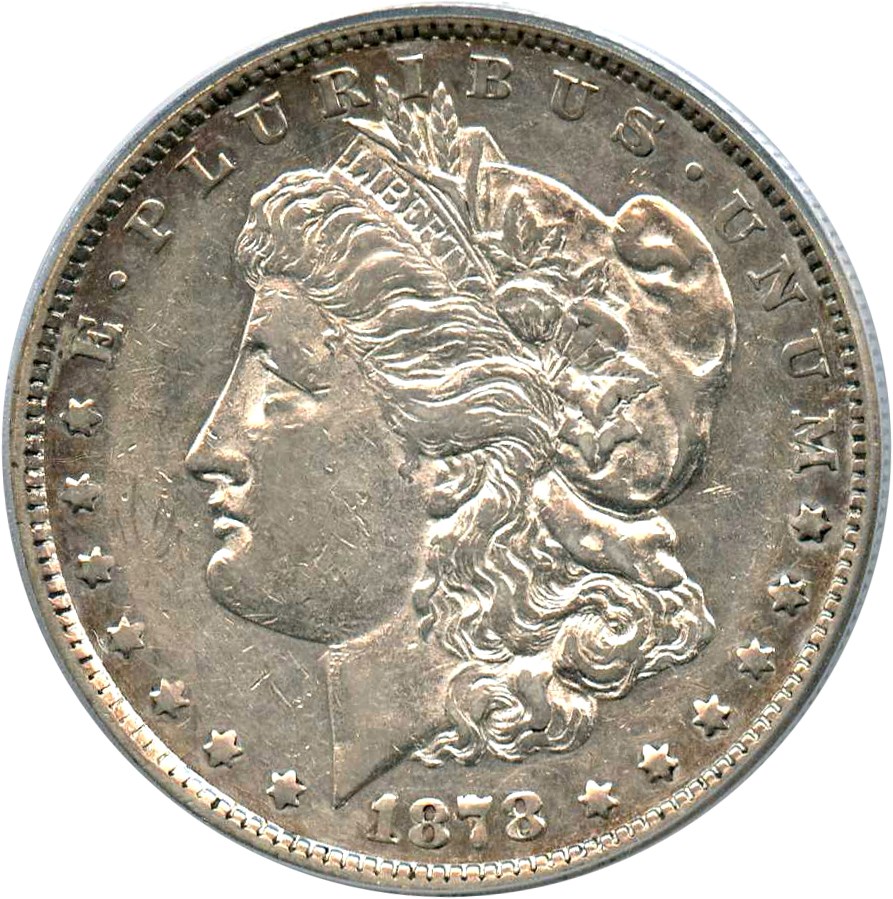 image for: Top 100 VAM: 1878-CC $1 PCGS XF45 (VAM-18, Doubled Leaves)