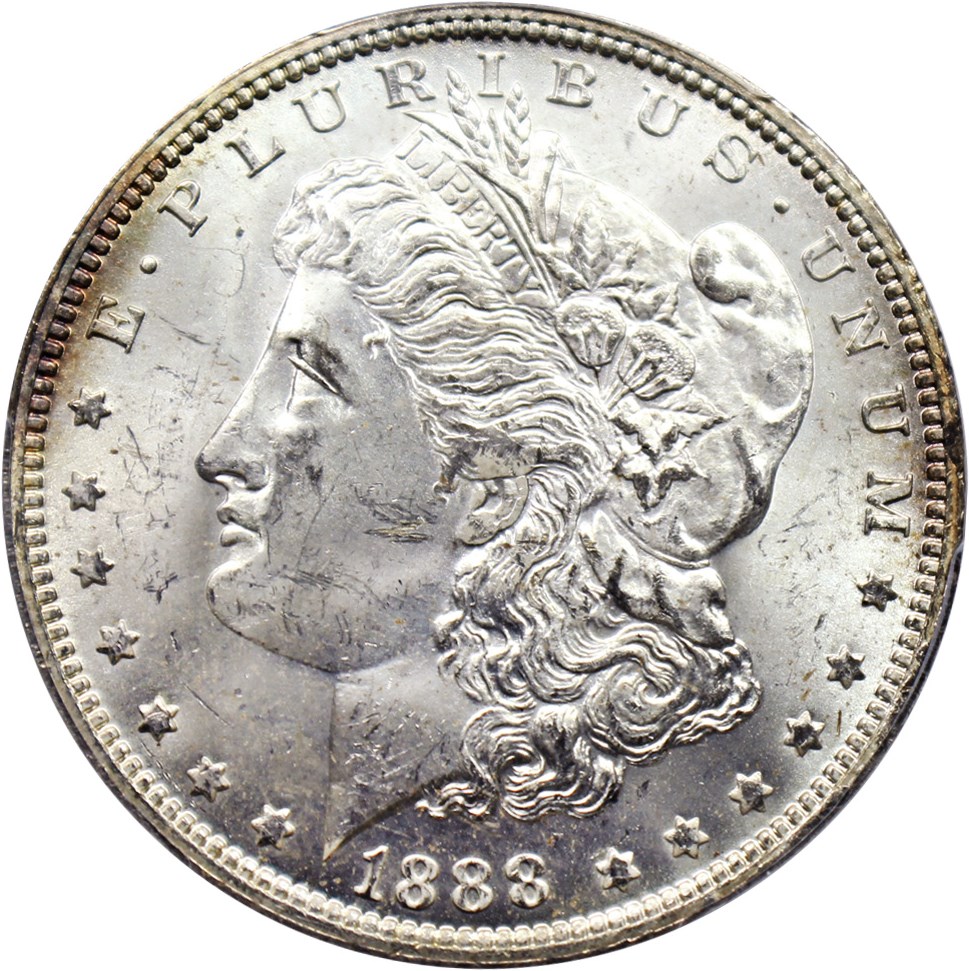 image for: 1888-O $1 PCGS MS64 (VAM-1A, Clashed E)