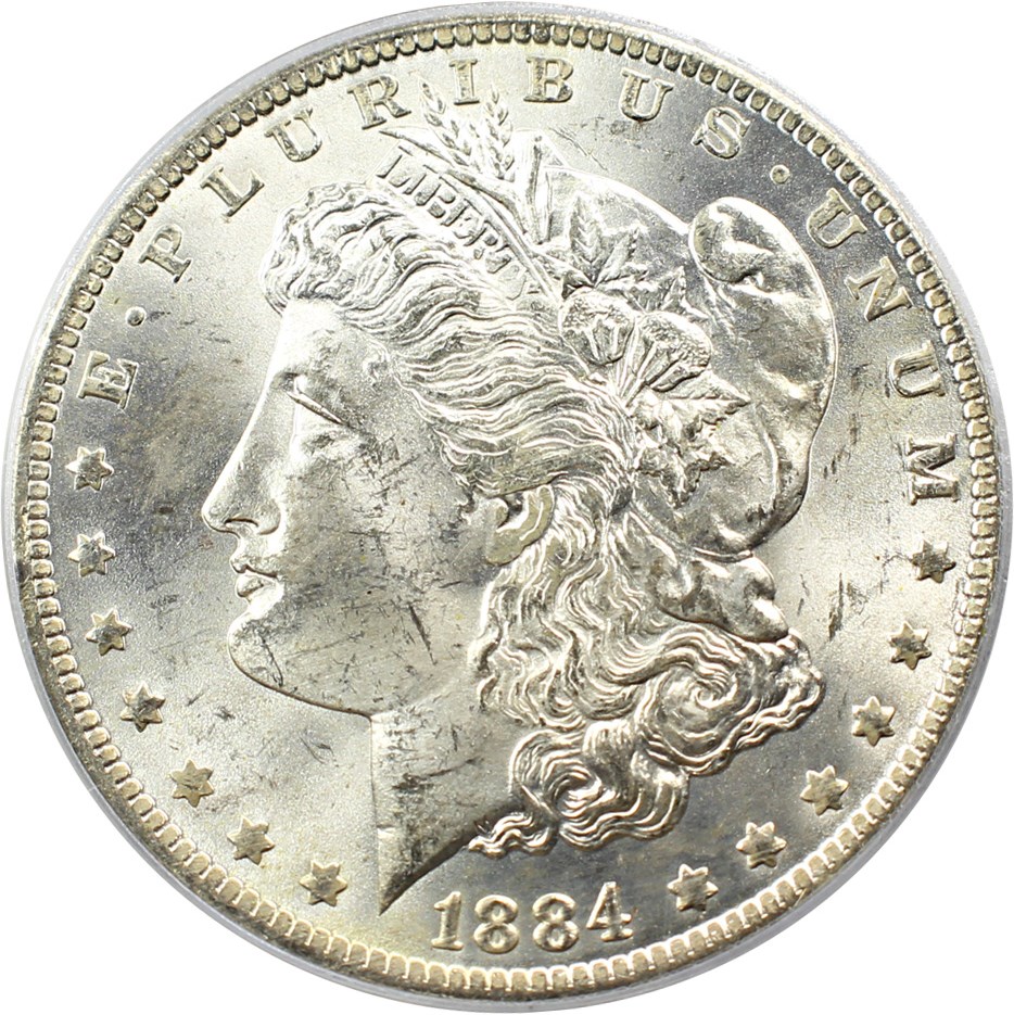 image for: 1884-O $1 PCGS MS64 (VAM-10, O/O)