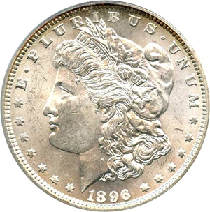 image for: Top 100 VAM: 1896 $1 PCGS MS63 (VAM-4, Doubled Stars)