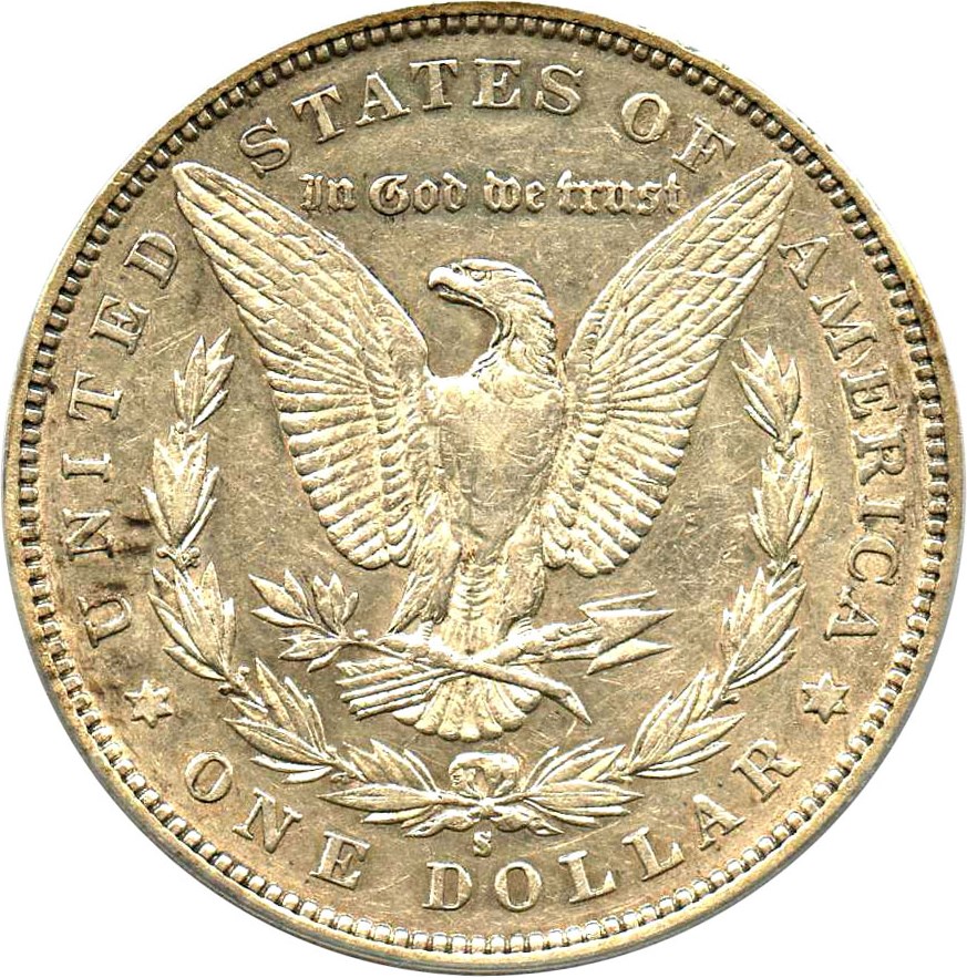 image for: Top 100 VAM: 1892-S $1 PCGS XF45 (VAM-2, Doubled Date)
