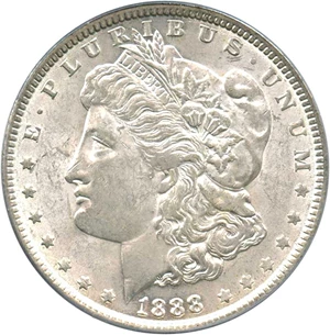 image for: Top 100 VAM: 1888 $1 PCGS MS62 (VAM-11, Doubled Ear)