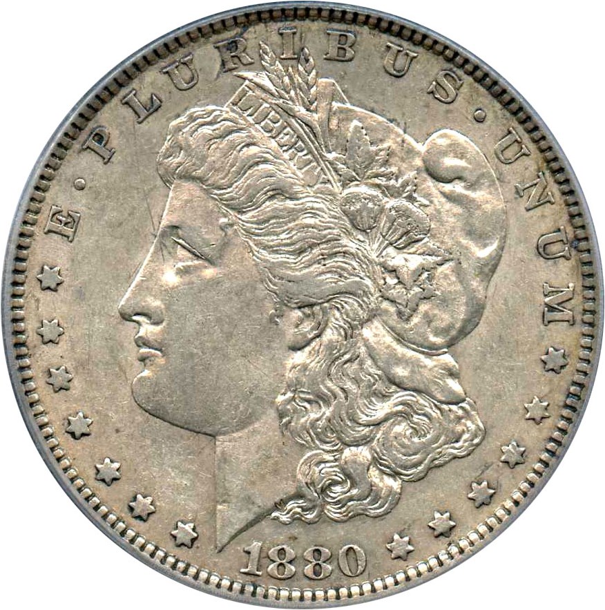 image for: Top 100 VAM: 1880-O $1 PCGS AU50 (VAM-6A, 8/7 Ear)