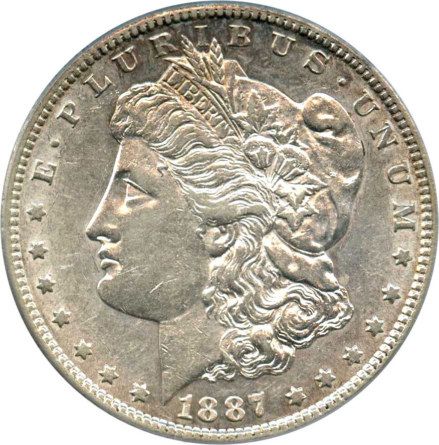 image for: Hot 50 VAM: 1887-S $1 PCGS AU50 (VAM-4, Doubled Date)