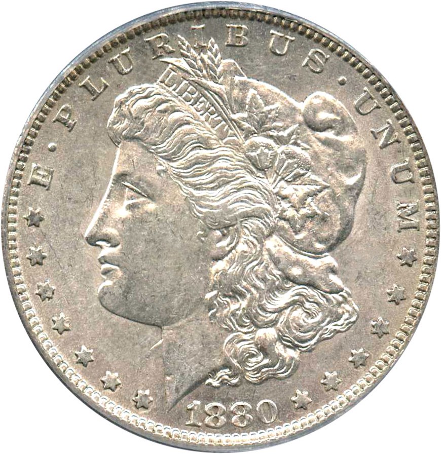 image for: Top 100 VAM: 1880-O $1 PCGS AU55 (VAM-6, 8/7 Ear)