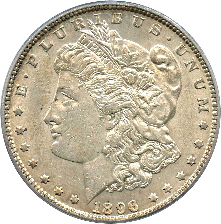 image for: Top 100 VAM: 1896 $1 PCGS AU55 (VAM-4, Doubled Stars)