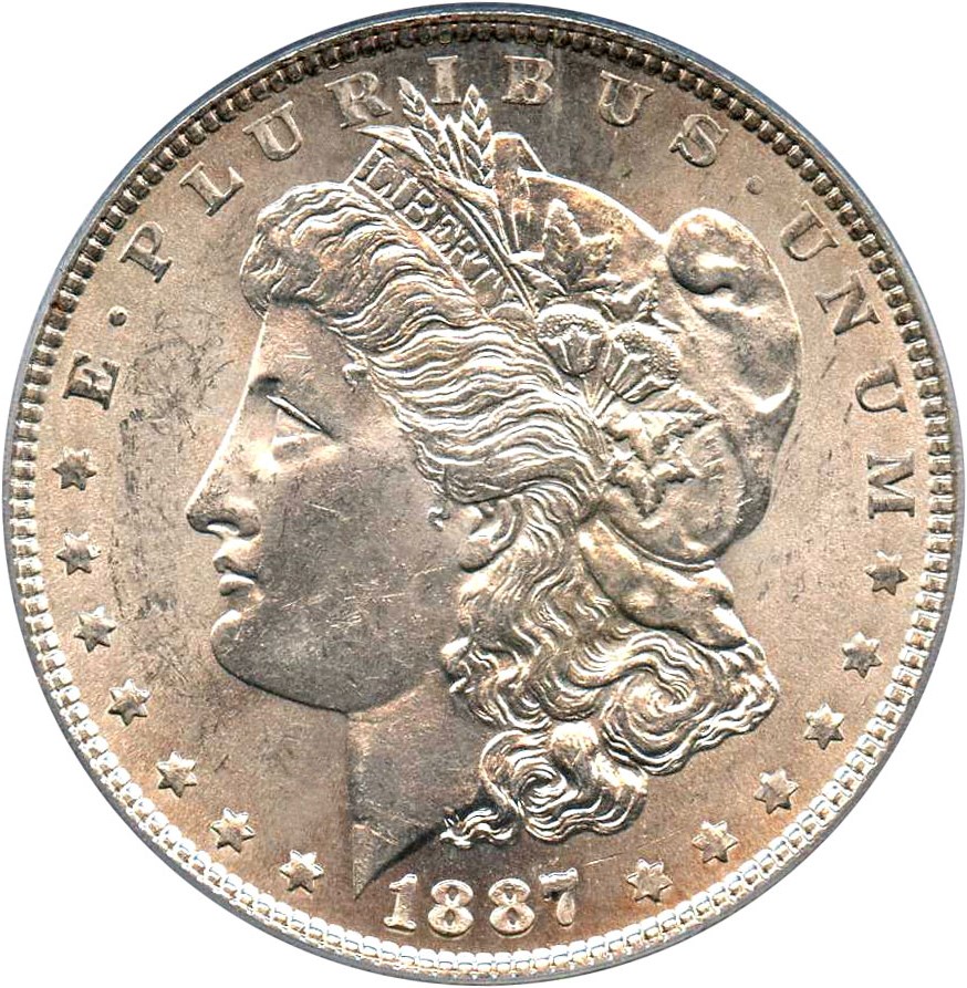 image for: Top 100 VAM: 1887 $1 PCGS MS62 (VAM-5, Doubled Date)