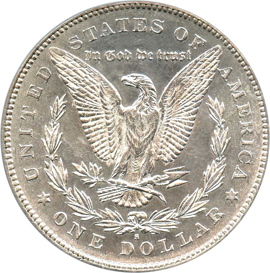 image for: Top 100 VAM: 1879-S $1 PCGS AU50 (VAM-25, Reverse of 1878)