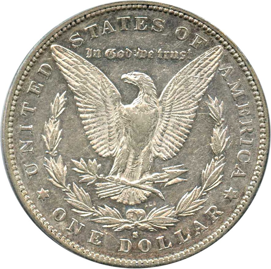 image for: Hot 50 VAM: 1887-S $1 PCGS AU50 (VAM-4, Doubled Date)