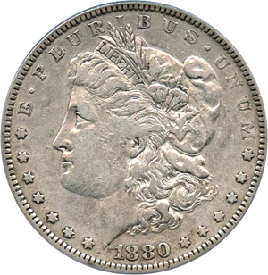 image for: Top 100 VAM: 1880 $1 PCGS XF40 (VAM-6, 8/7 Spikes)