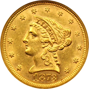 image for: 1873 $2 1/2 NGC MS61 (Open 3)