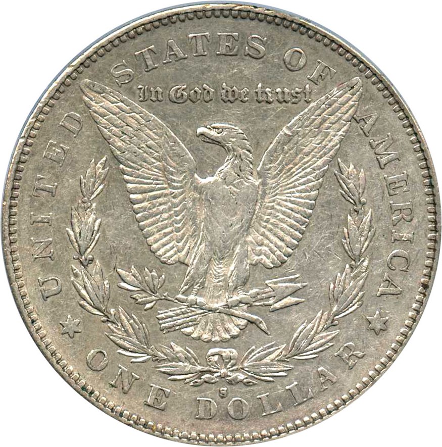 image for: Top 100 VAM: 1879-S $1 PCGS XF45 (VAM-42, Reverse of 1878)