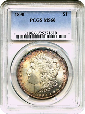 image for: 1890 $1 PCGS MS66