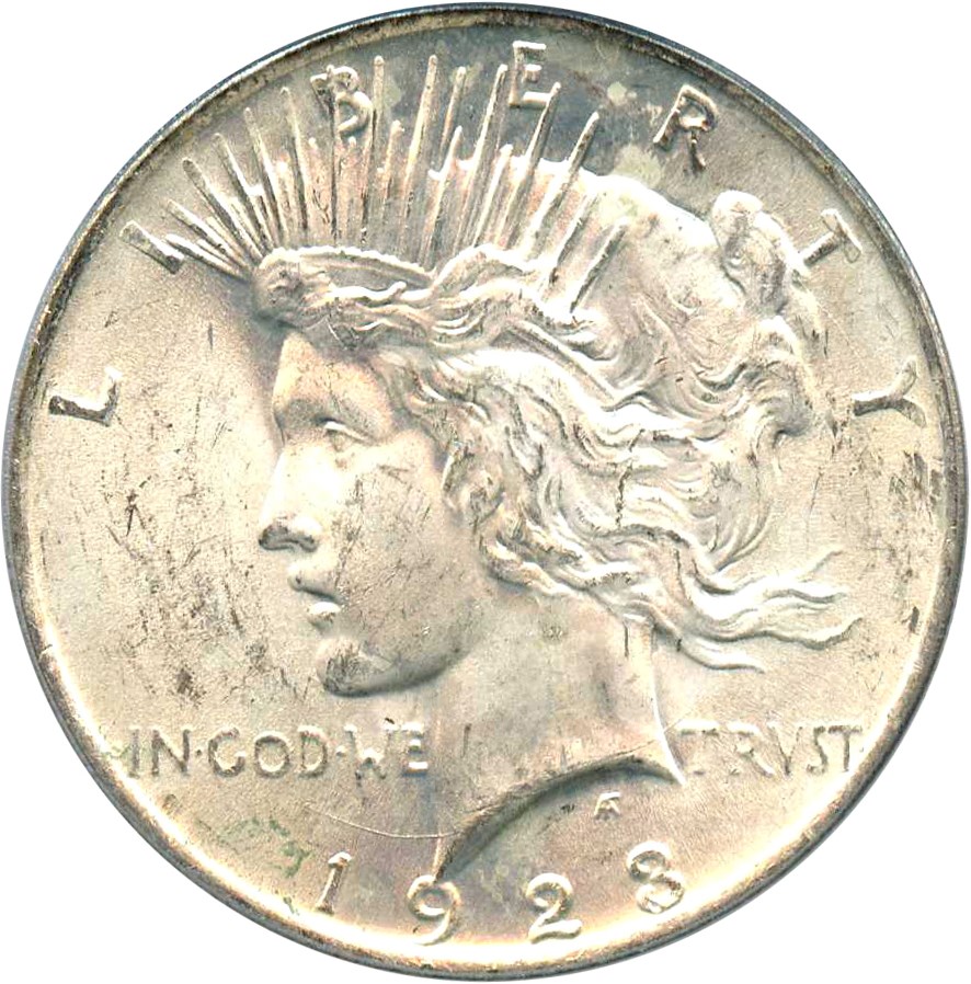 image for: 1923 $1 PCGS MS63 (VAM-1V, Extra Hair)