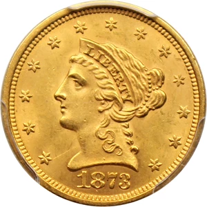 image for: 1873 $2 1/2 PCGS MS64 (Open 3)
