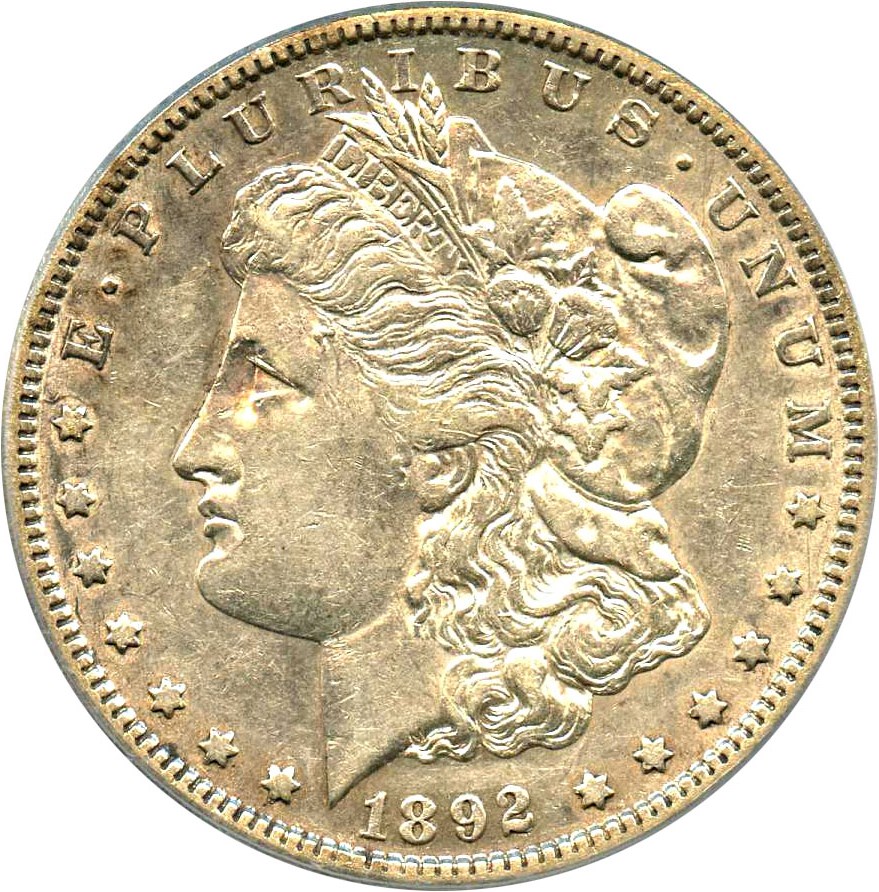 image for: Top 100 VAM: 1892-S $1 PCGS XF45 (VAM-2, Doubled Date)