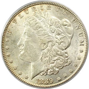 image for: Hot 50 VAM: 1889 $1 PCGS AU58 (VAM-18, Doubled Ear)