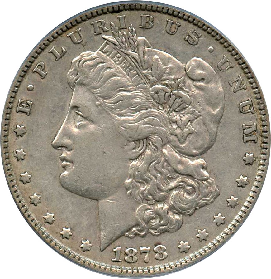 image for: Top 100 VAM: 1878 7TF $1 PCGS XF40 (Reverse of 1878, VAM-115, Tripled Blossom)