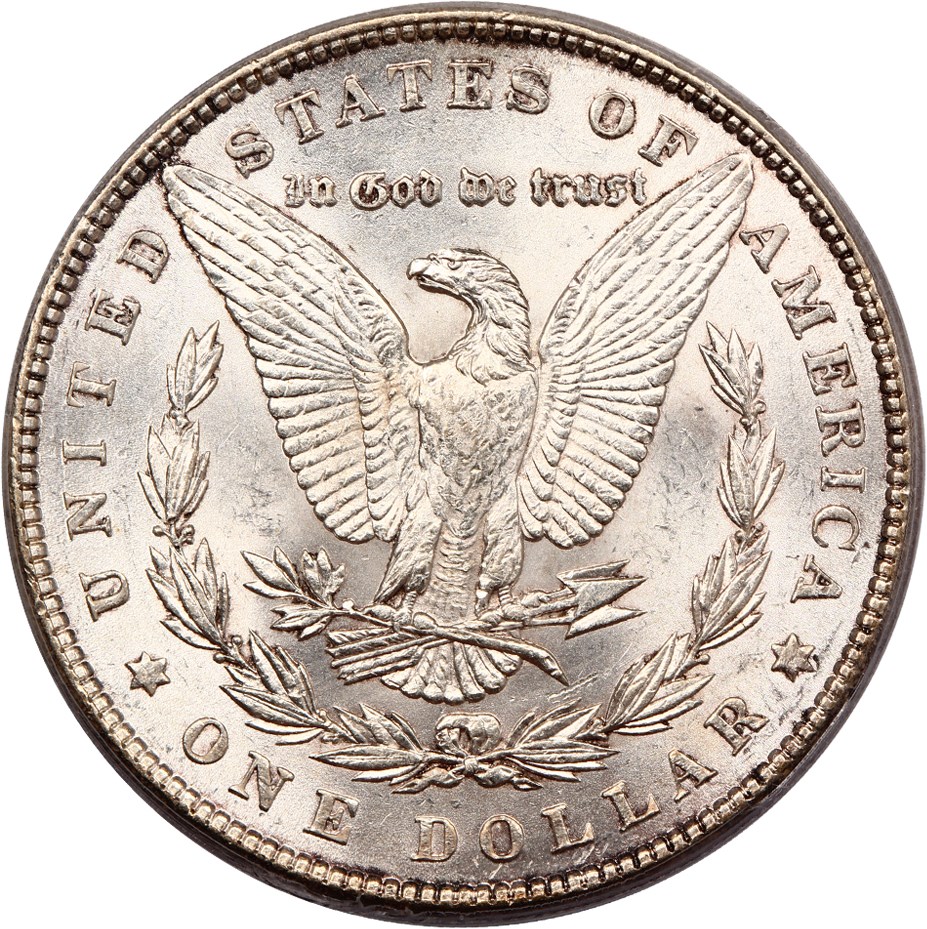 image for: Top 100 VAM: 1886 $1 PCGS AU58 (VAM-21, Line in M, MPD)