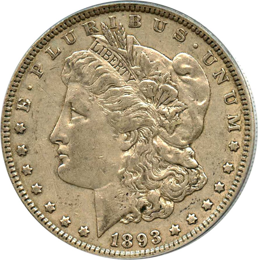 image for: Top 100 VAM: 1893 $1 PCGS XF45 (VAM-4, Doubled Stars)