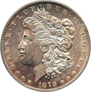 image for: Top 100 VAM: 1879-O $1 PCGS AU50 (VAM-4, O/Horizontal O)