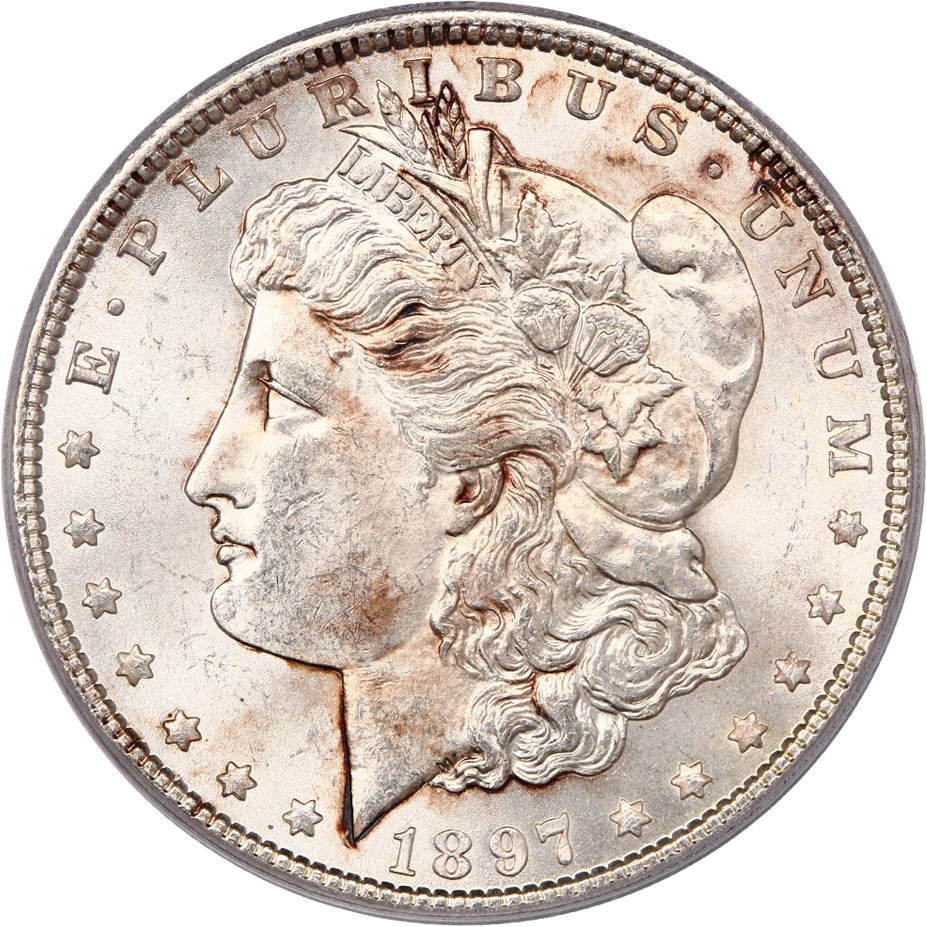 image for: Hot 50 VAM: 1897 $1 PCGS MS63 (VAM-8, Doubled Stars)