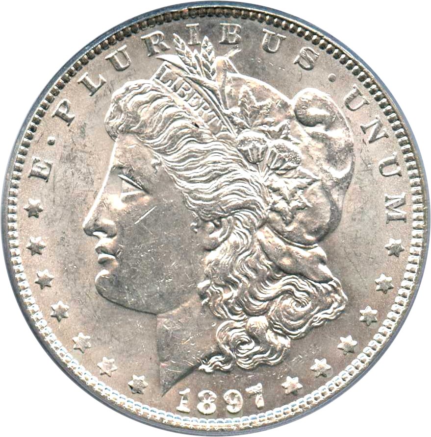 image for: Top 100 VAM: 1897 $1 PCGS MS61 (VAM-6A, Pitted Reverse)