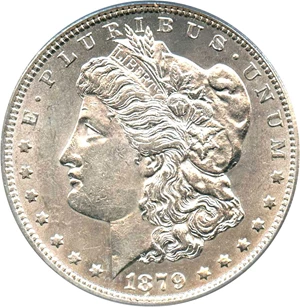 image for: Top 100 VAM: 1879-S $1 PCGS AU50 (VAM-25, Reverse of 1878)