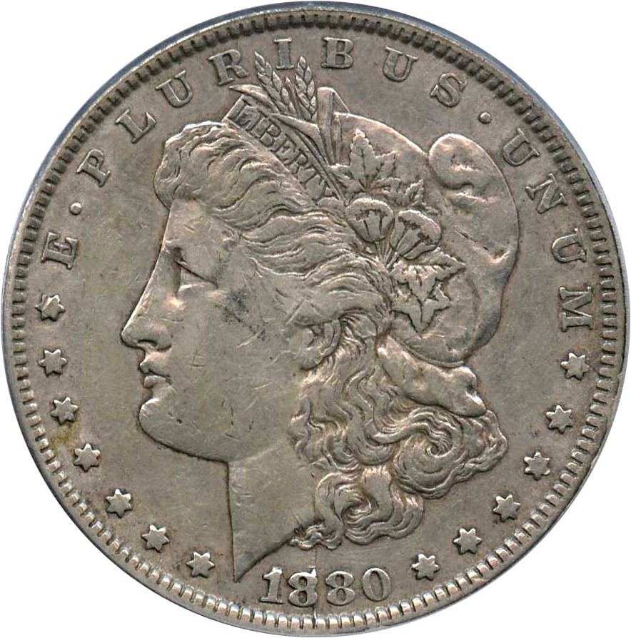 image for: Top 100 VAM: 1880 $1 PCGS XF40 (VAM-1A, Knobbed 8)
