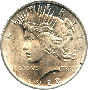 image for: Top 50 VAM: 1922 $1 PCGS MS63 (VAM-12A, Moustache)