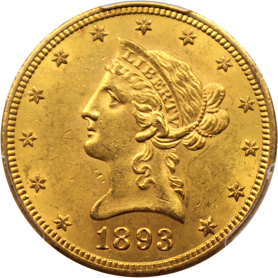 image for: 1893-S $10 PCGS/CAC MS63