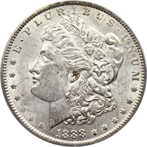 image for: Hot 50 VAM: 1888 $1 PCGS AU55 (VAM-18, Doubled Eyelid)