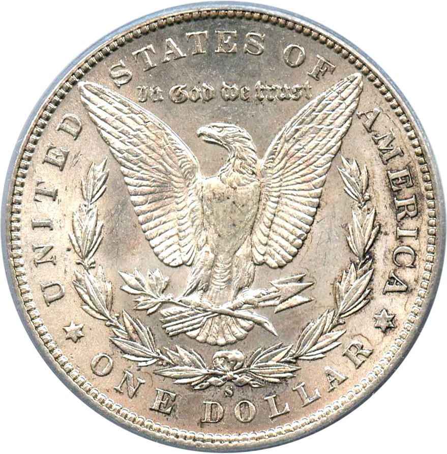 image for: Top 100 VAM: 1899-S $1 PCGS AU58 (VAM-7, Doubled Date)