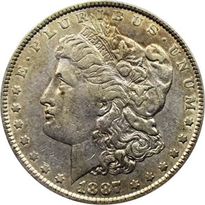 image for: Hot 50 VAM: 1887 $1 PCGS XF40 (VAM-1B, Partial E Rev)