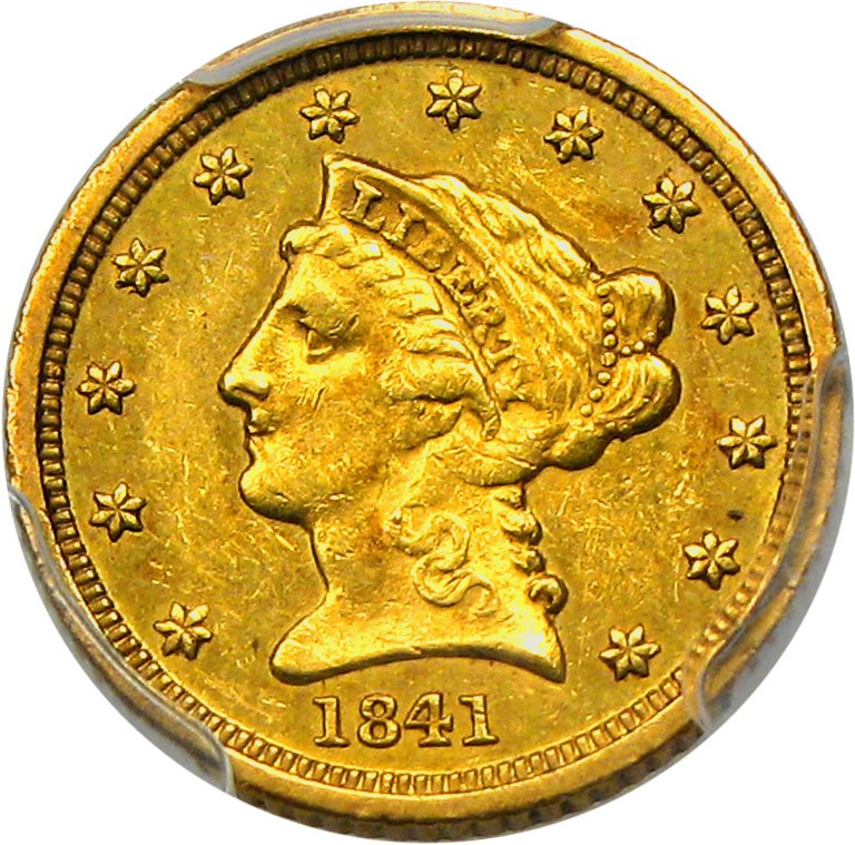 image for: 1841-D $2 1/2 PCGS/CAC AU50