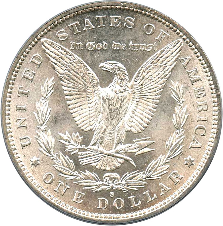 image for: Top 100 VAM: 1887-S $1 PCGS/CAC MS62 (VAM-2, S/S)