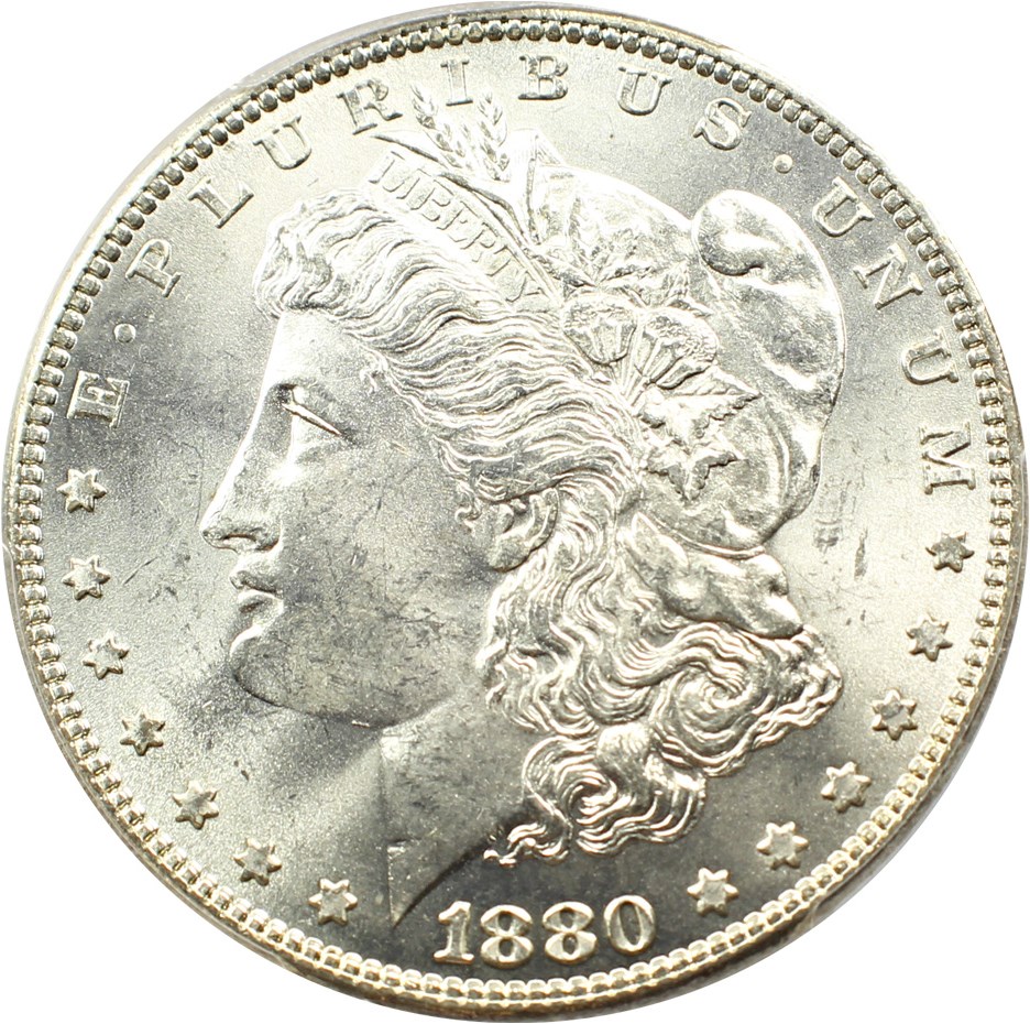image for: Top 100 VAM: 1880 $1 PCGS MS65+ (VAM-9, 8/7 Stem)