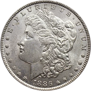 image for: Hot 50 VAM: 1886 $1 PCGS AU58 (VAM-20, Doubled Date)