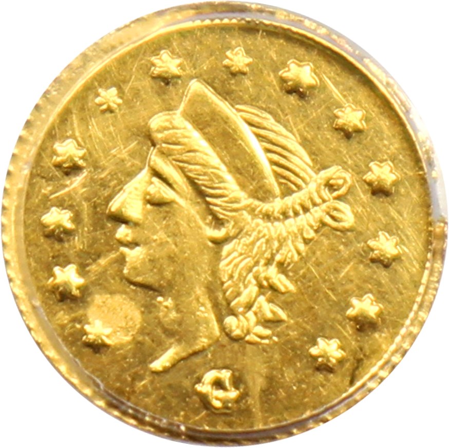image for: 1867 Cal. Gold 25c PCGS MS60 (BG-825)