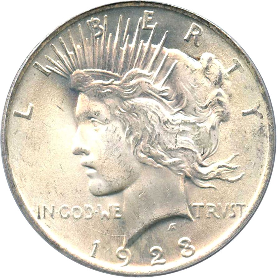 image for: 1923 $1 PCGS/CAC MS64 (VAM-1V, Extra Hair)