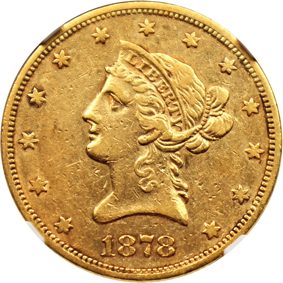 image for: 1878-S $10 NGC/CAC XF45