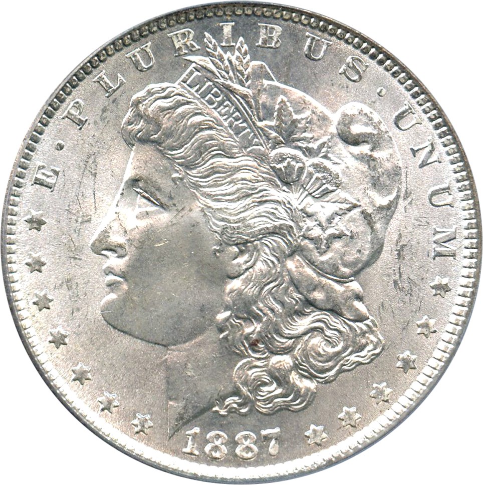image for: Top 100 VAM: 1887 $1 PCGS MS64 (VAM-5, Doubled Date)