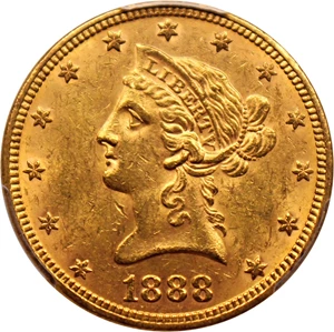 image for: 1888 $10 PCGS MS62