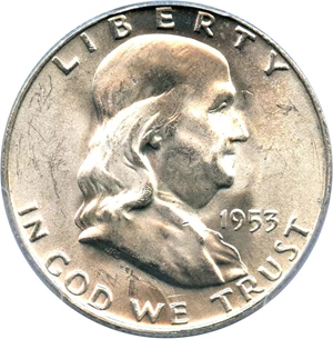 image for: 1953-D 50c PCGS MS65