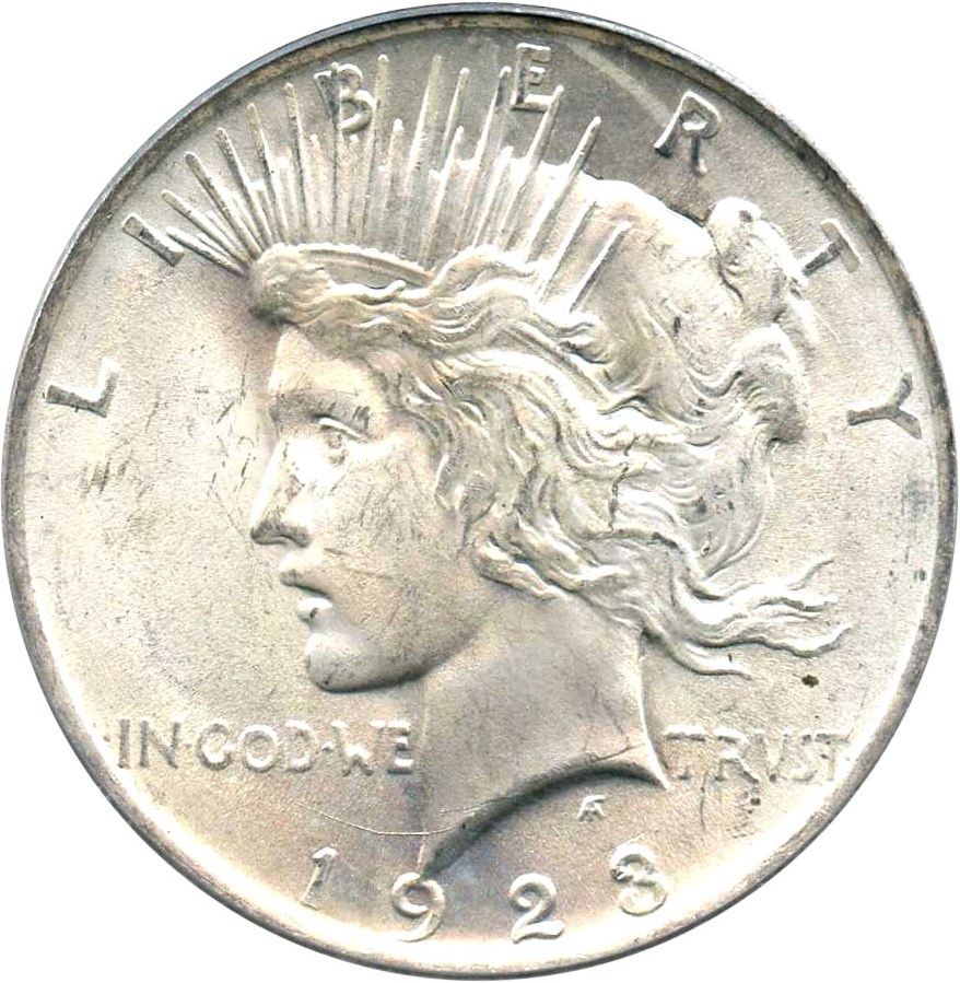 image for: 1923 $1 PCGS/CAC MS65 (VAM-1V, Extra Hair)